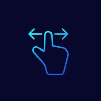 Swipe left or right thin line icon, hand gesture vector