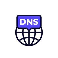 DNS icon on white, Domain Name System vector