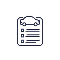 car insurance contract line icon vector