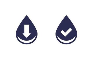 water level icons, low and normal vector