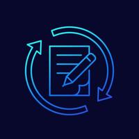 rewrite and edit line icon vector