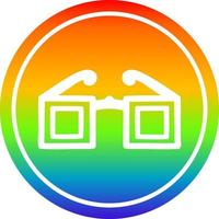 square glasses circular in rainbow spectrum vector