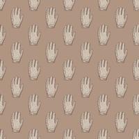 Football gloves seamless pattern engraving. Vintage sport background in hand drawn style. vector