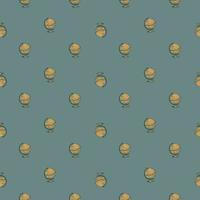 The globe engraved seamless pattern. Vintage background old atlas earth in hand drawn style. vector