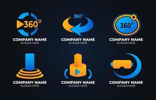 conjunto de logotipos de tecnología 360 vector