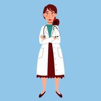 el personaje de una doctora europea de cuerpo entero. vector