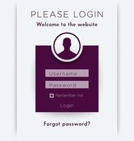 Login window concept with man icon, login page design, vector illustration