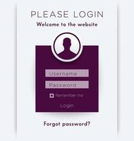 Login window concept with man icon, login page design, vector illustration