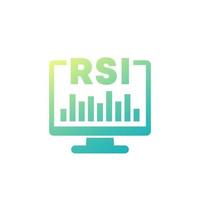 icono de indicador de comercio rsi en blanco vector