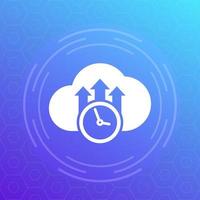 uploading time vector icon with a cloud
