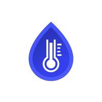 water temperature icon with a thermometer vector