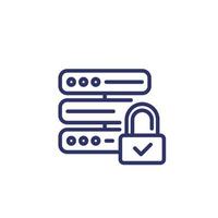 Secure server or hosting line icon vector