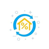 mortgage, house loan refinance icon vector