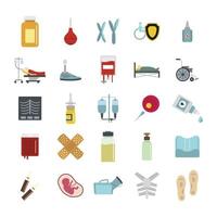 Medicine icon set, flat style vector