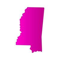 Mississippi map on white background vector