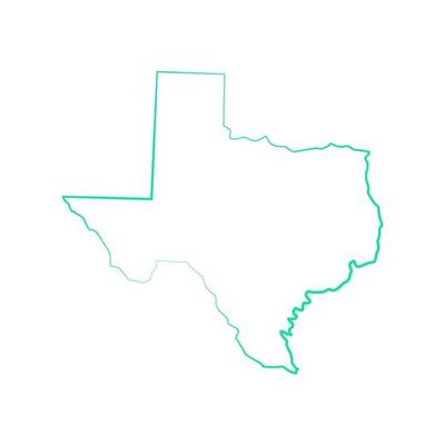 Texas map on white background