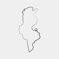 Túnez mapa sobre fondo blanco. vector