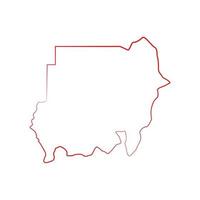 Sudan map on white background vector