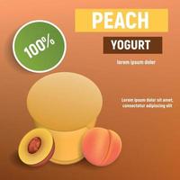 Peach yogurt concept background, realistic style vector