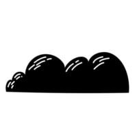 nube negra monocromática del símbolo de la burbuja en blanco del discurso aislada en el fondo blanco. ideal para la decoración de presentaciones de cómics de dibujos animados. vector