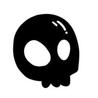 Black and white dead human man skull doodle vector