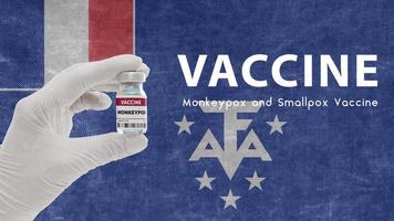 Vaccine Monkeypox and Smallpox, monkeypox pandemic virus, vaccination in French Southern and Antarctic Lands for Monkeypox Image has Noise, Granularity and Compression Artifacts photo