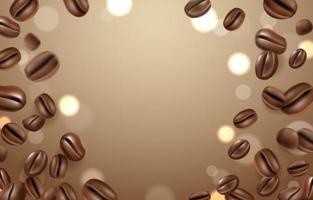 Coffee Beans Background With Bokeh vector
