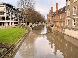 Cambridge in the UK in December 2021. A VIEW OF A bRIDGE AT cAMBRIDGE uNIVERSITY photo