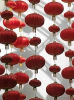 Red Chinese lampions in Shanghai, China photo