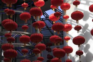 Red Chinese lampions in Shanghai, China photo