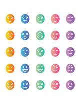 Emoticon Icon Set 30 isolated on white background vector