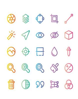 Design Tool Icon Set 30 isolated on white background