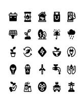 Eco Friendly Icon Set 30 isolated on white background vector