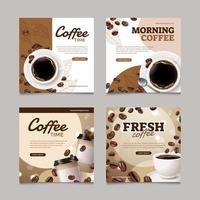 conjunto de redes sociales para café vector