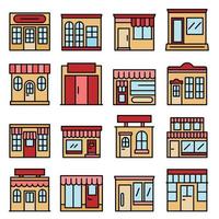 iconos de negocios locales vector plano