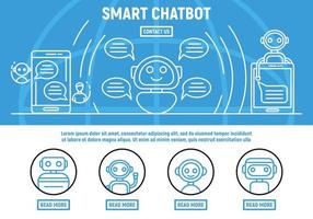 Chatbot concept background, outline style vector