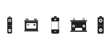 Battery icon set, simple style vector