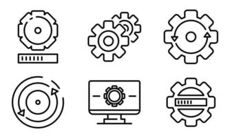 conjunto de iconos de actualización del sistema, estilo de esquema vector