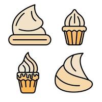 Meringue icons set vector flat