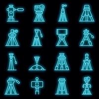 Tripod icons set vector neon