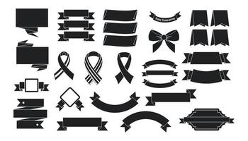 Ribbon icon set, simple style vector