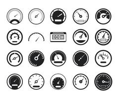 Dashboard icon set, simple style vector