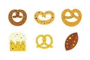 Bakery icon set, flat style vector