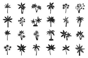 Palm tree icon set, simple style vector