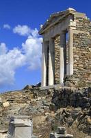 Ancient Greek ruins on Delos island near Mykonos, Greece photo