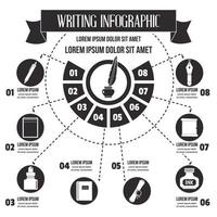 Writing infographic, simple style vector