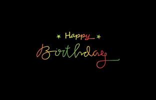 Abstract text happy birthday with gradient colour. Vector illustration.