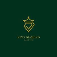 Diamond logo with king concept. Vector illustration.