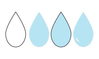 set of water drop vector on white background