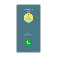 call screen mobile mockup, interface, vector illustration
